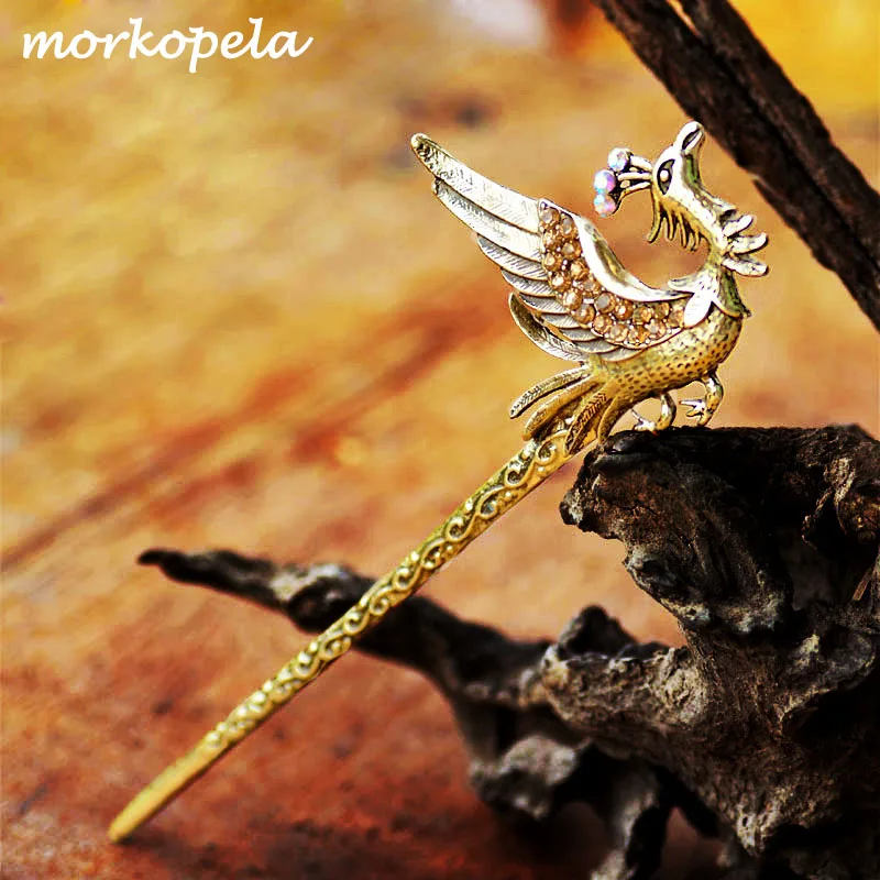 Женские заколки стразы Morkopela Phoenix винтажные аксессуары для волос в китайском
