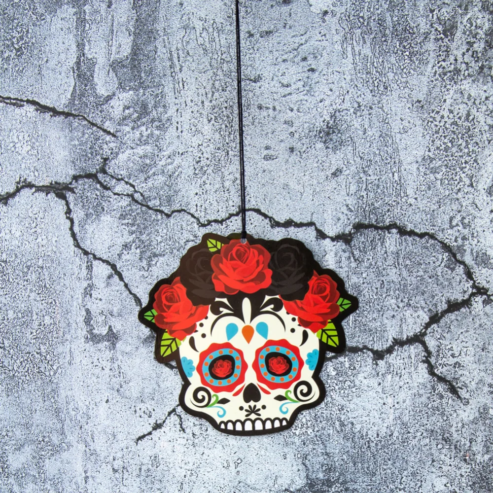 12 шт. череп Висячие декоративные завитки День мертвых вечерние спиральные свисающие кольца на Хэллоуин Мексиканская фиеста день рождения