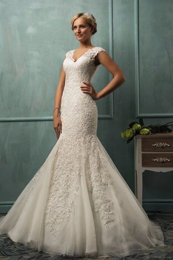 Vestidos de casamento Аппликация Кружева Русалка свадебное платье vestido de noiva renda sereia Мать невесты платья