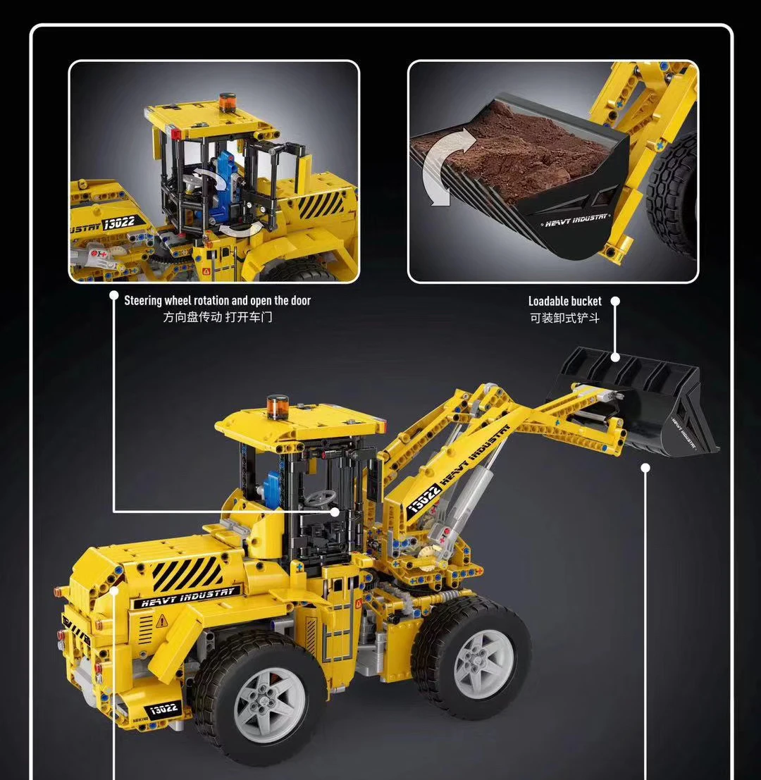 Серия Technic совместима с Lepining 42030 L350F колесный погрузчик RC модель автомобиля