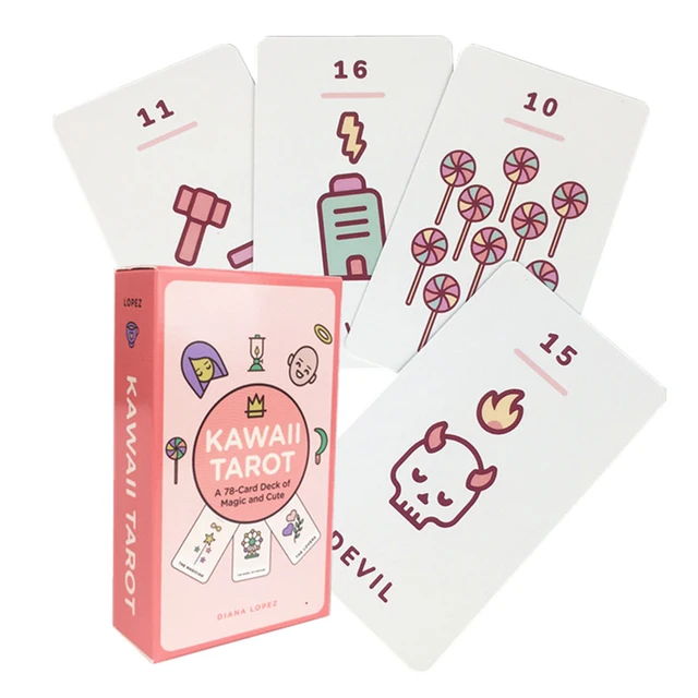 Tarot oracle card mysterious divination comics Tarot card female girl card game board game English playing cards with PDF guide Kawaii