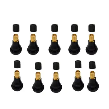 

10pcs TR412 Tubeless Tire Tyre Valves Stems Rubber Snap-in Rubber Tire Valve Stems Car Motorcycle Replacement Repair Accessories