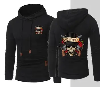 

Fashion Car Men's New Guns N Roses Hoodie Men's Jacquard Hooded Hoodie Motorcycle Long Sleeve Sweatshirt Jacket