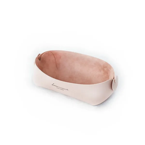 pink large Настольный кожаный из искусственной кожи коробка для хранения макияж Органайзер Comestic контейнер для ювелирных изделий ретро Кнопка Sundry чехол для хранения INS украшения дома - Цвет: pink large