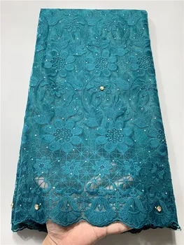 

2019 Latest French Nigerian Laces Fabrics High Quality Tulle African Laces Fabric For Wedding Lace Fabric 5Yards FYIN311