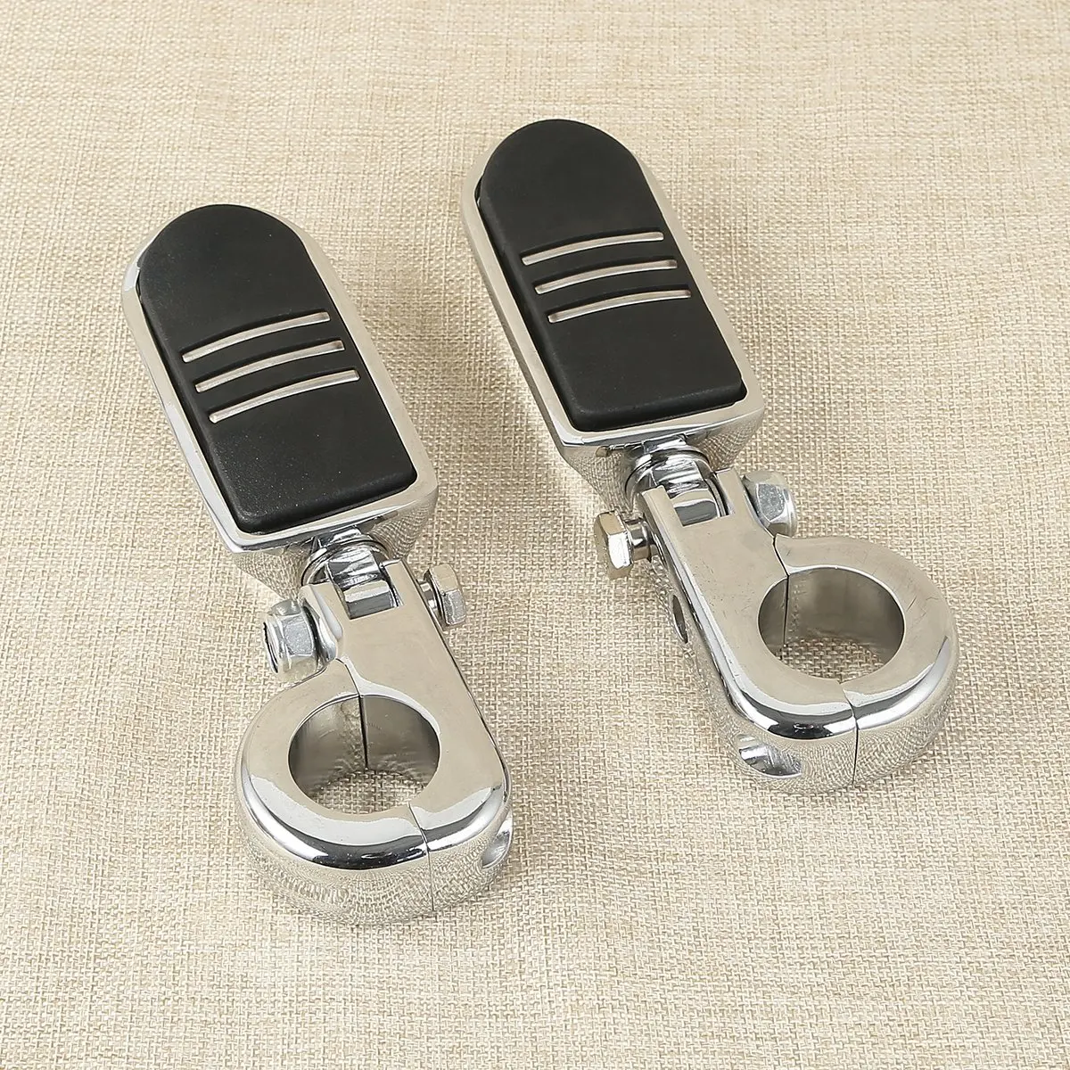 

1 1/4 Chrome Dually Adjustable Engine Guard Highway Foot Peg Set W/P Mount Offset For Harley Street Glide 32mm Crash Bar