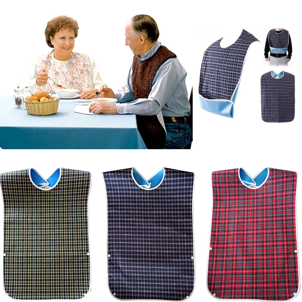1 Pcs Large Waterproof Aprons Adult Mealtime Bibs Disability Clothes