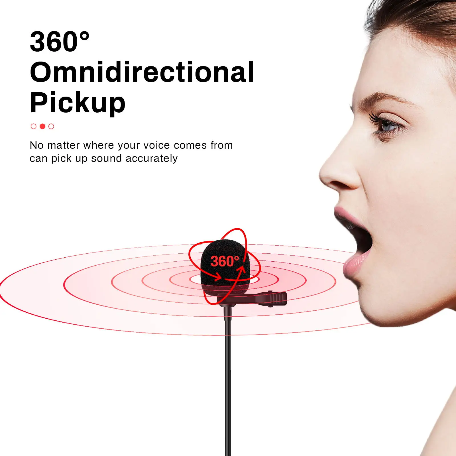 Litufoto-VV10 Interface Type-C/3M Mini USB Microphone Lapel Lavalier PC / Phone / Camera Mic Portable for iPhone Laptop Computer
