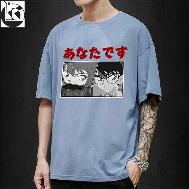 

2020 Hip Hop T Shirt Funny Detective Conan Print T-shirts Men Harajuku Streetwear Summer Tshirt Cotton Short Sleeve Tops Tees