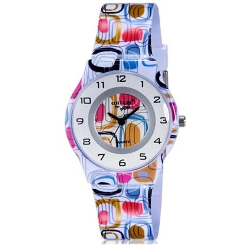 

Willis Mini Cartoon For Women's Watches Colorful Ladies Watches Fashions Colorful Round Dial WristWatch Ultra-thin Plastic Band