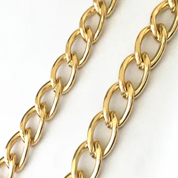 

14MMx18MM Pale Gold Color Aluminum Chain Necklace DIY Mini Accessories Pendant Bags Bracelet Chain 6.5Ft/Lot