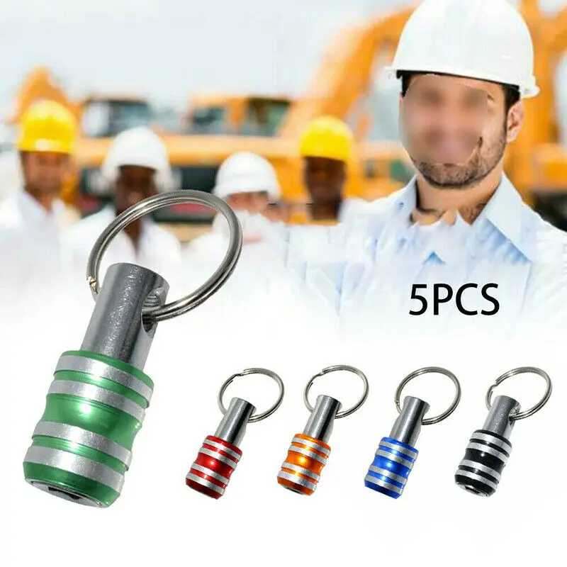 5pcs 1/4" Hex Shank Keychain Screwdriver Bit Holder Bit Drill Bit
