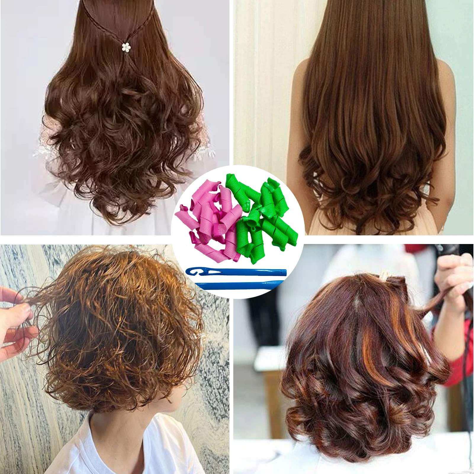 Rodillos de pelo de Caracol de 36 piezas, rizadores de volumen de cabello  ondulado sin calor, rizadores de cabello suaves, herramientas de peinado de  extremo corto y cabello|Rulos| - AliExpress