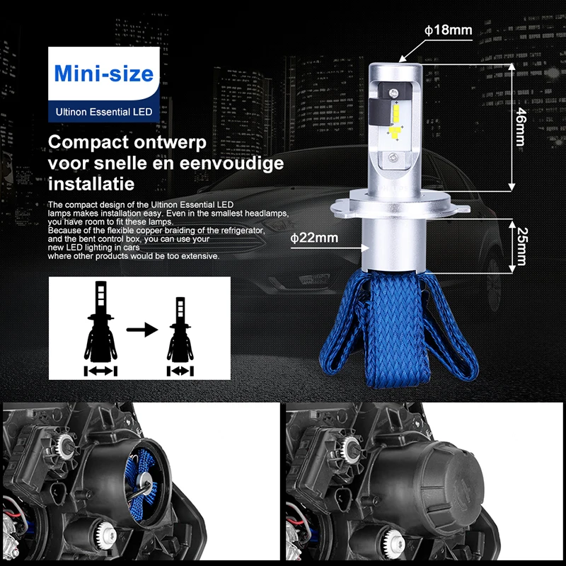 Philips 9003 HB2 H4 светодиодный Ultinon Essential 12 В 11342UEX2 6000K Автомобильный фонарь дальнего и