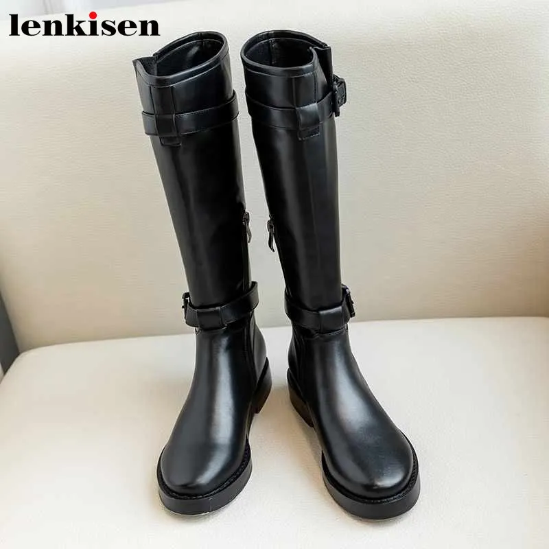 Уникальные красивые мотоциклетные сапоги Lenkisen с ремешком и пряжкой зимние
