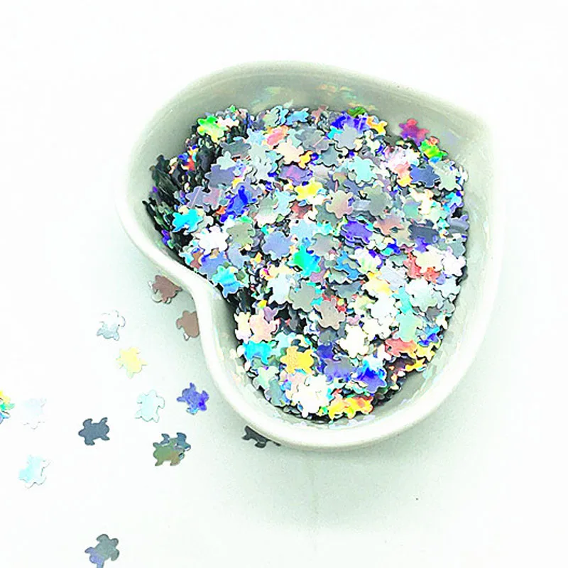 Ультратонкие 6 мм в форме морской черепахи блестки для ногтей лазерная