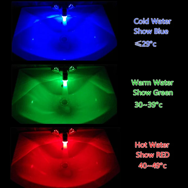 LED Water Faucet Accessories Glow Colorful Tap Nozzle For Bathroom Kitchen Head Light 3 Colors 7 Colors 4