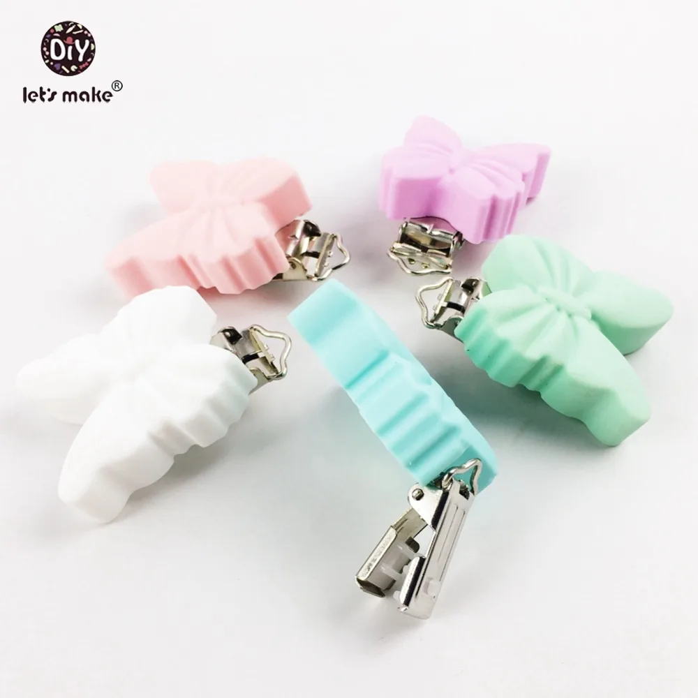 

Let'S Make Baby Teether 20Pc Silicone Pacifier Clip Butterfly Dummy Holder Bpa Free Teether Diy Pacifier Accessories Baby Stuff