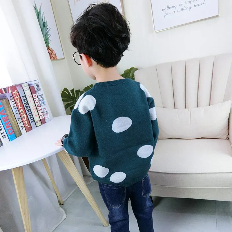 

2019 New Style Spring And Autumn BOY'S Knitted Sweater Children Fashion Crew Neck Pullover CHILDREN'S Sweater Baby Korean-style