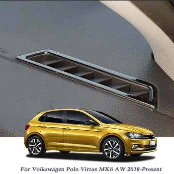 

2pcs Car Styling For Volkswagen Polo Virtus MK6 AW 2018-Present Car Inside Dashboard Outlet Frame Sequin Cover Auto Accessories