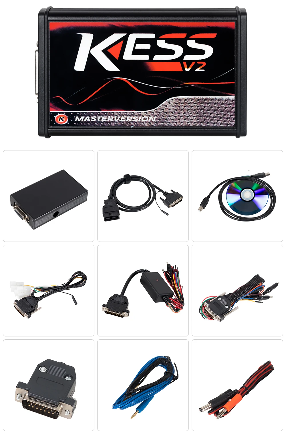 Онлайн EU Red KESS V2 V2.47 V5.017 master No Token Ktag V7.020 V2.25 4LED OBD2 ecu chip tuning Manager Tuning Kit