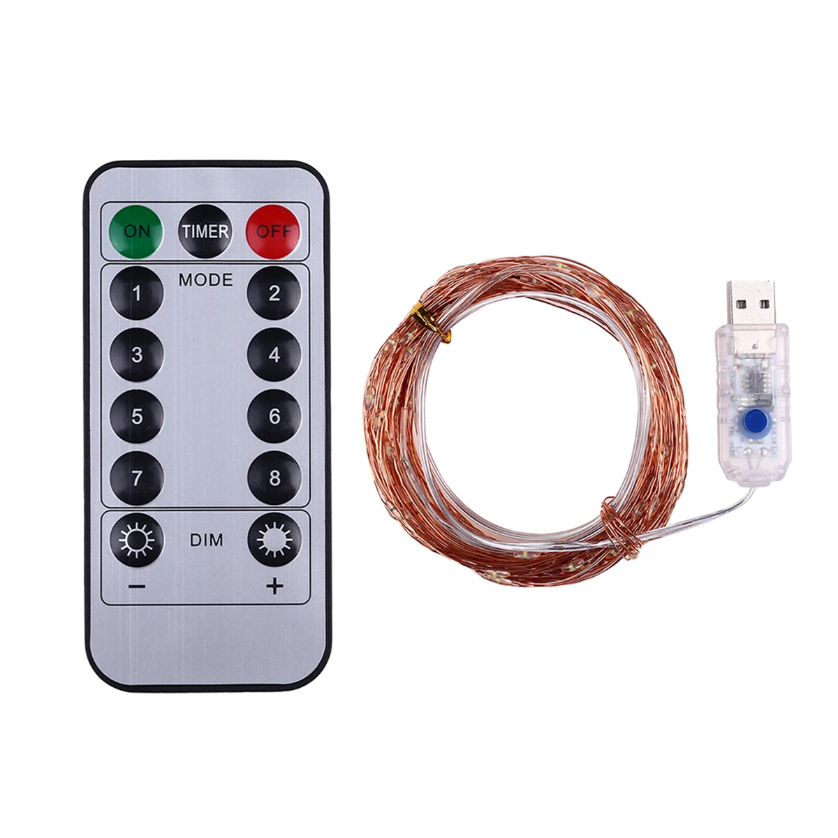 Puseky USB 5 в USB 5 м светодиодный серебристый медный провод гирлянды с пультом дистанционного управления для рождественского фестиваля, праздника, свадьбы, домашнего декора