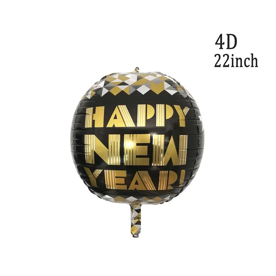 1Pcs Foil Balloon Happy New Year Banner Star Round Balloon Home Party Confetti Latex Balloons Decoration New Year Decor Supplies - Цвет: 1Pcs