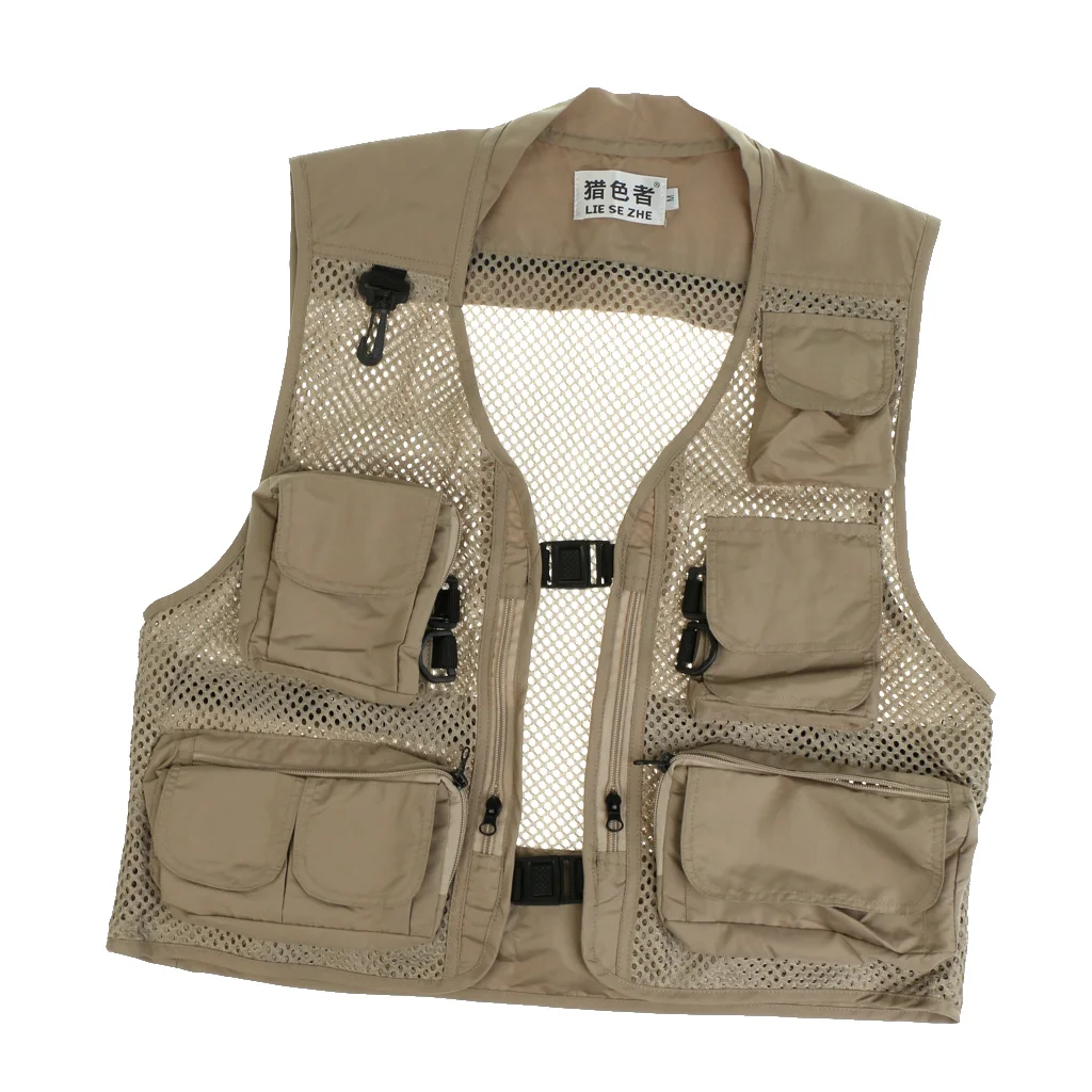 Men's Outdoor Quick Dry Mesh Fly Fishing Vest Outdoor Hunting Waistcoat Travel Photography Jackets Survival Utility Vest