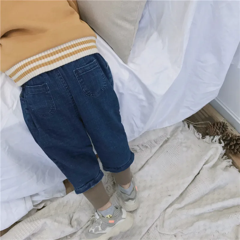 Tao. catkids/ г. Новые зимние товары для мужчин и женщин, Детские эластичные бархатные джинсы с узором в рубчик для детей