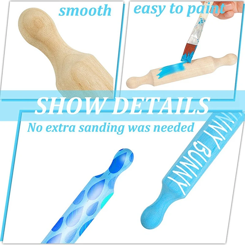 15 Mini Mattarelli In Legno - 15 Cm Per Bambini, Fondente E Pasta Fatta In Casa - Foto 8