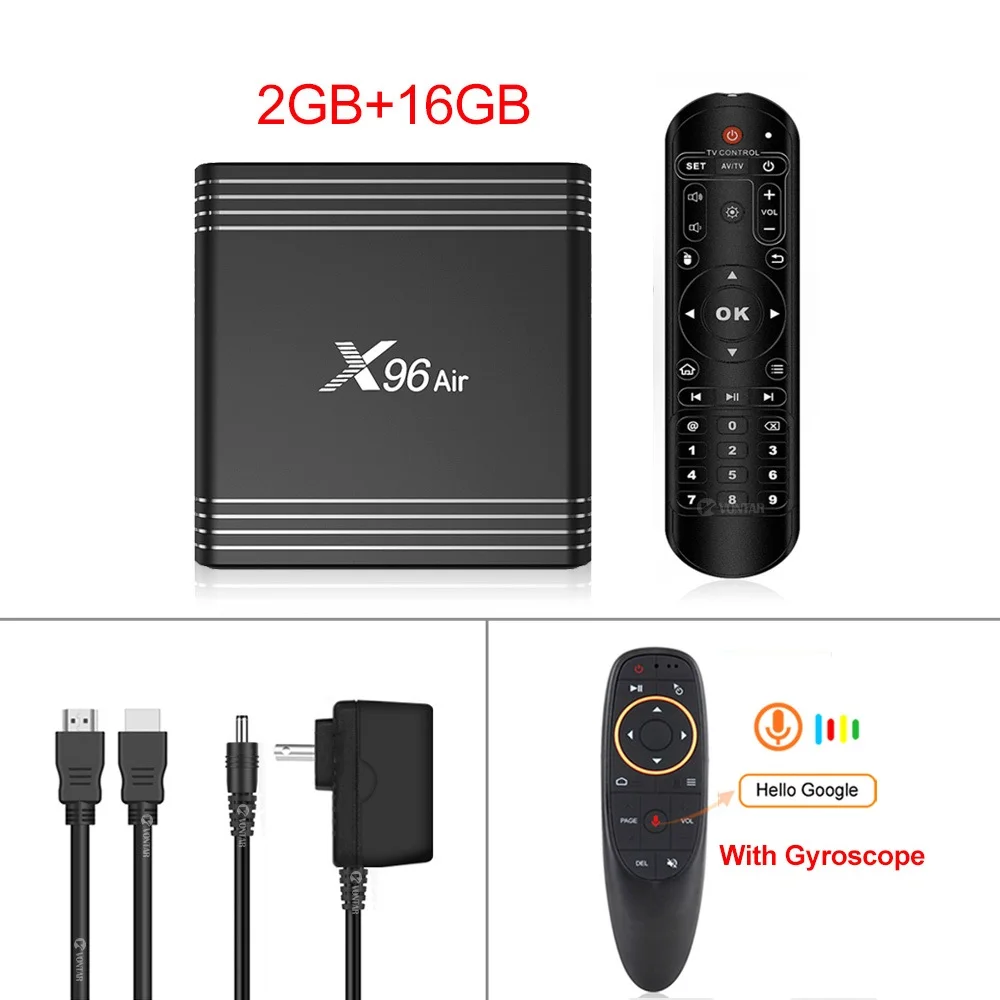 VONTAR X96 Air 8K Amlogic S905X3 Smart tv BOX Android 9,0 2,4G Wifi 1080P 4K Youtube X96Air телеприставка 4 Гб 64 Гб 32 Гб 2 Гб 16 Гб - Цвет: 2GB 16GB G10 RC