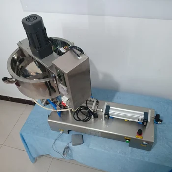 

multi-function commercial piston pneumatic single head foot control filling machine stainless steel heating stir type filling m