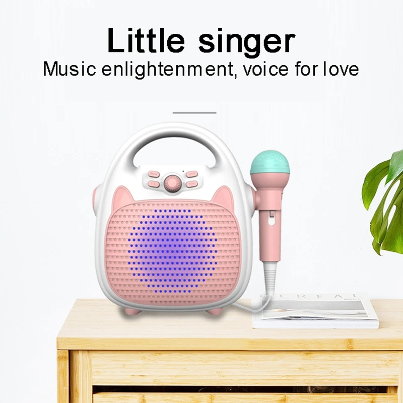 Дети Караоке машина Портативный Bluetooth Динамик с микрофоном мультфильм пение для