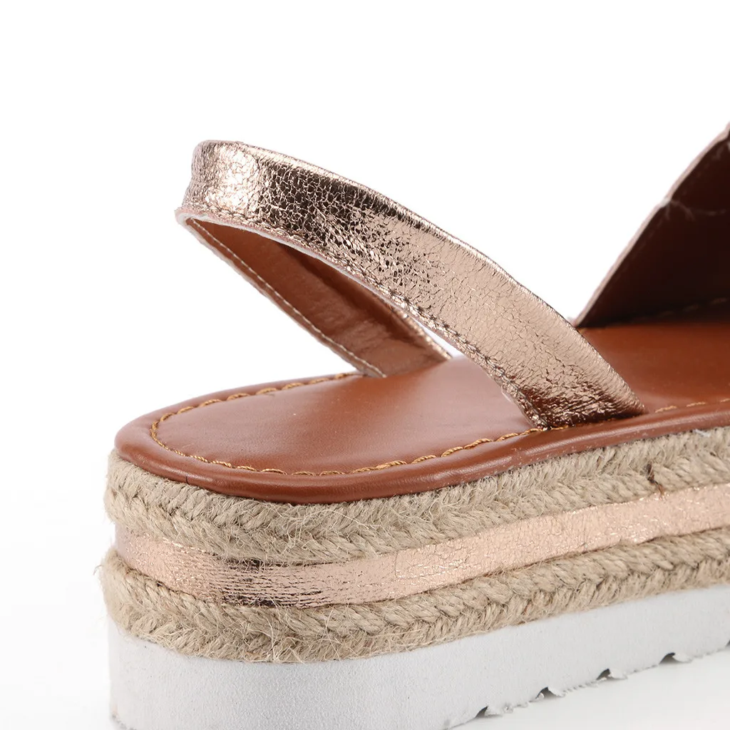 SAGACE Women Sexy Sandals 2020 Hot Summer Straw Platform Shoes Casual Woman Roman Sandal Solid Color Female Fashion Footwear|Пляжные и