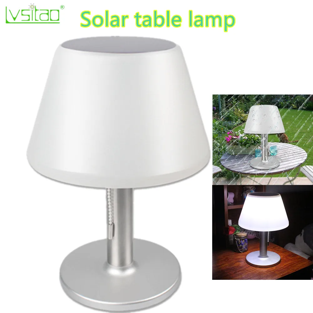 

Outdoor solar table lamps solar powered waterproof stainless steel light control dimming courtyard cafe LED eye protection lamps