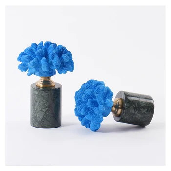 

Blue marble coral ornaments modern model room crafts living room home wine cabinet decorations