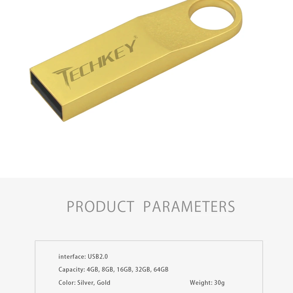 TECHKEY, новинка, usb флеш-накопитель, 64 ГБ, 32 ГБ, 16 ГБ, 8 ГБ, 4 Гб, флеш-накопитель, флешка, флешка, водонепроницаемый, серебристый, u диск, memoria cel, usb stick, подарок