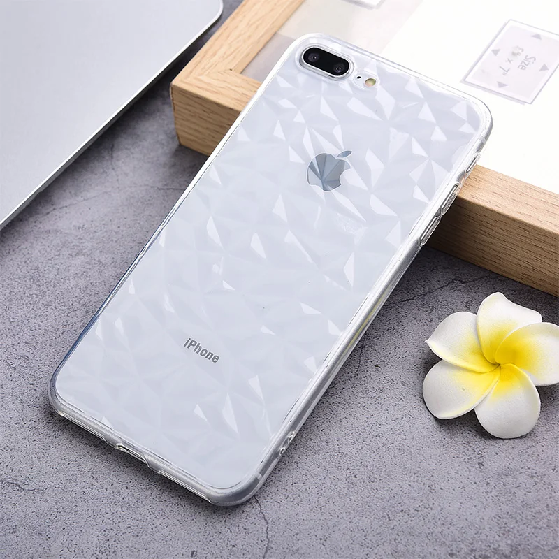 Роскошный прозрачный чехол для iphone в форме алмаза мягкий из ТПУ iPhone X XR XS Max 8 7 Plus 6 6s