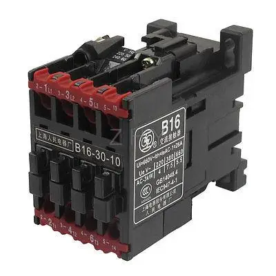 220 В 50 Гц катушка 28A(AC-1) Ie 3 полюса 3NO 660V Ui 35 мм Монтажный рельс контактор переменного тока