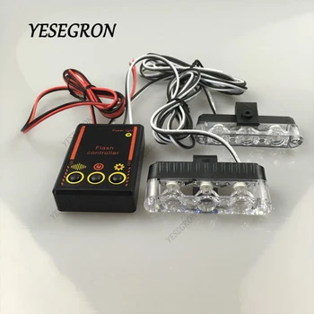 

2x3 Led Ambulance Police Light DC 12V Car Light Flashing Firemen Emergency Lights DRL Day Running Flasher Strobe Warning Light