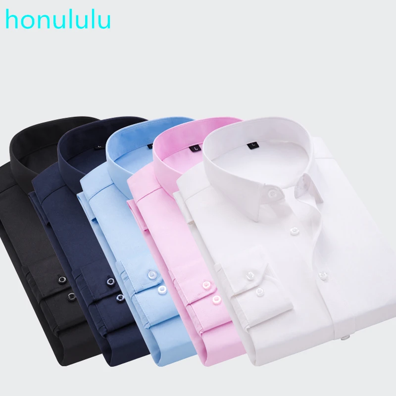 

Spring and summer long sleeve white shirt men's professional work lining multi-color commuter business casual dress