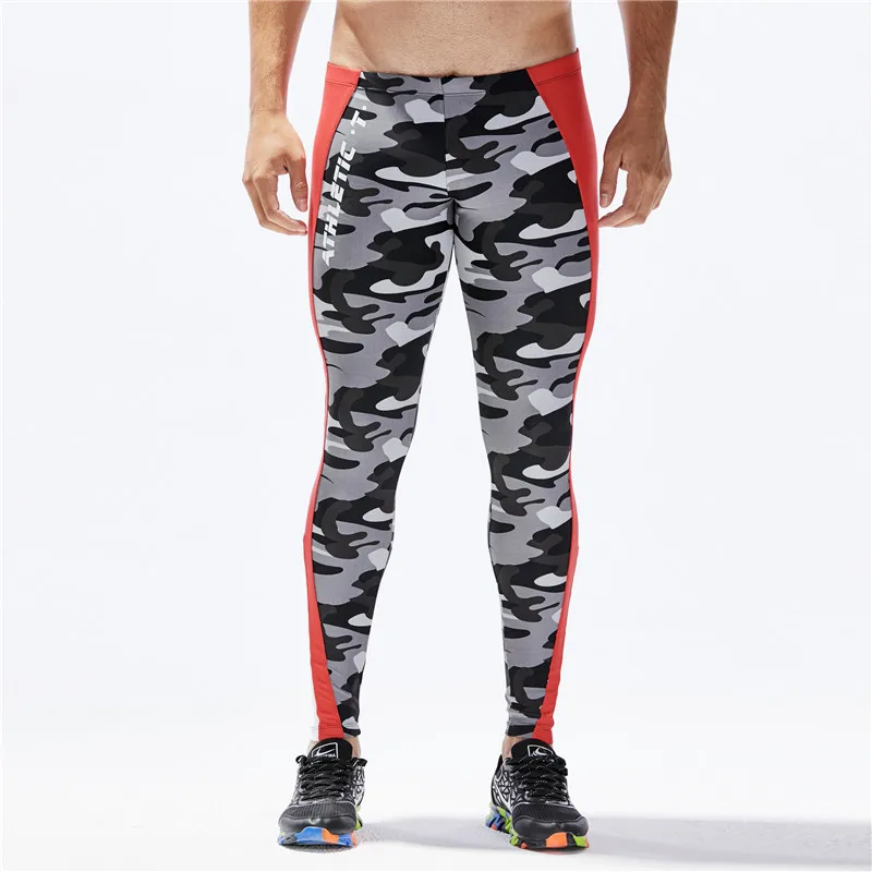 Black camouflage Мужские компрессионные штаны для спортзала, для бега, термобелье, прохладные, сухие, спортивные колготки, одежда для тренировок, для фитнеса, легкие, для йоги, тренировочные штаны - Цвет: Black camouflage
