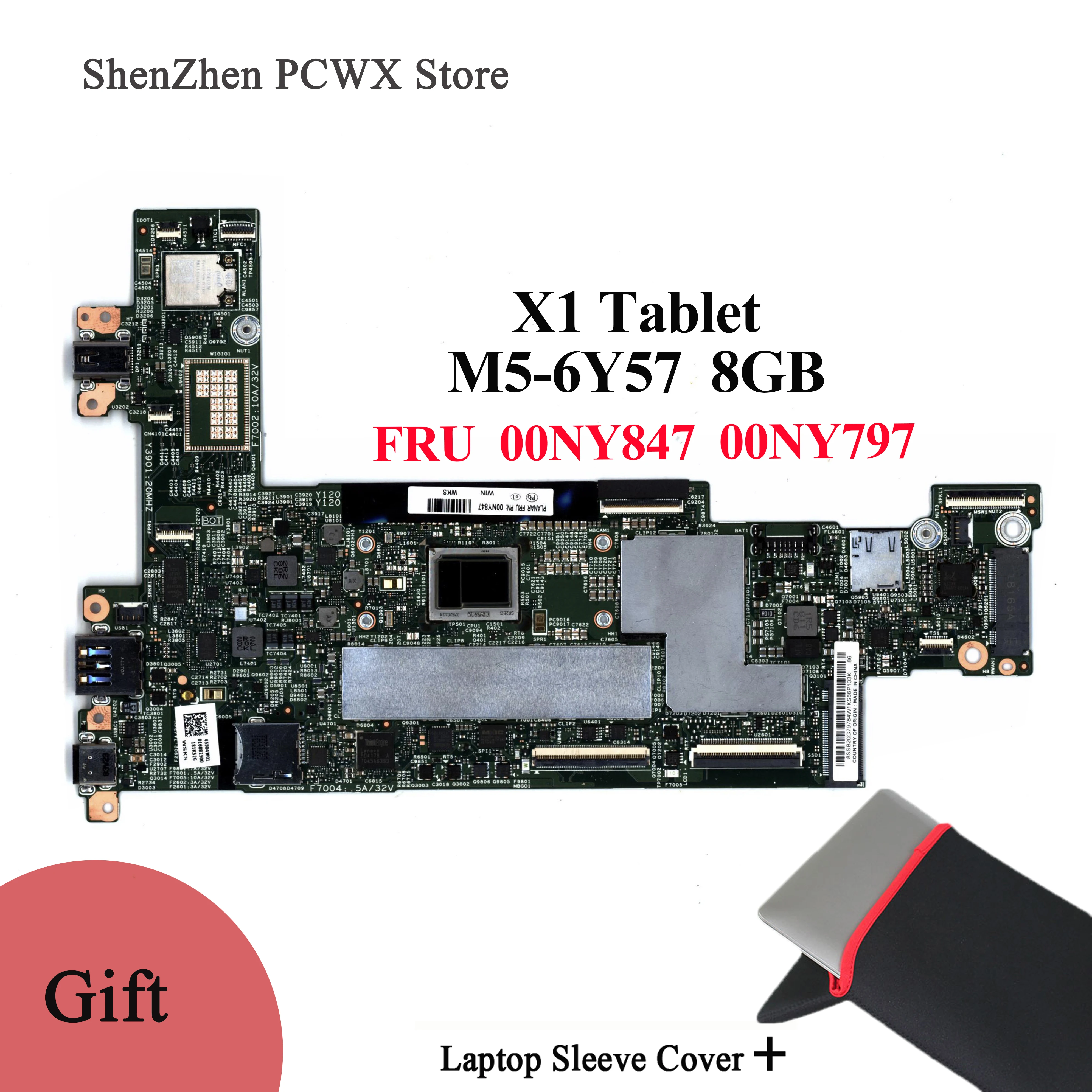 Promo  Original Laptop Integrated Motherboard for Lenovo ThinkPad X1 Tablet Mainboard M5-6Y57 8GB FRU 00NY