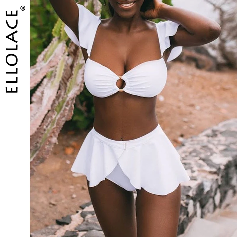 

Ellolace Sexy Ruffles Bikini Bathing Suit Mujer Swimwear Women Biquini Feminino Bathers Push Up Swimsuit Female 2020 Beach Wear