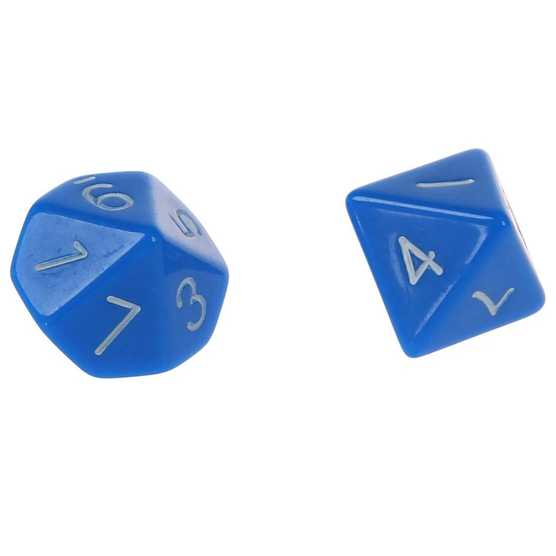 14 шт. игральные кости D4-D20 для игр Подземелья и Драконы RPG Подземелья и Драконы D&D, 7 шт. синий и 7 шт. красный