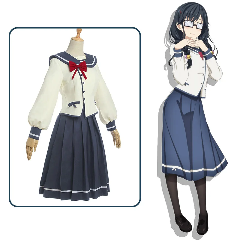 Аниме ORESUKI Sanshokuin Sumireko Косплей Костюм анютины глазки руда wo Suki nano wa Omae dake ka yo школьная форма женский костюм и парик