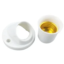 E27 Easy Install Oblique Heat Resistant Plastic Lighting Fixture Lamp Holder Adapter Converter Screw Light Bulb Base