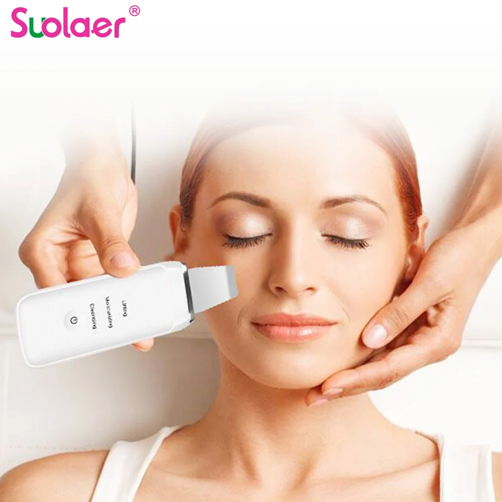 

Professional Ultrasonic Facial Skin Scrubber Ion Deep Face Cleaning Peeling Rechargeable Skin Care Device Beauty Instrument