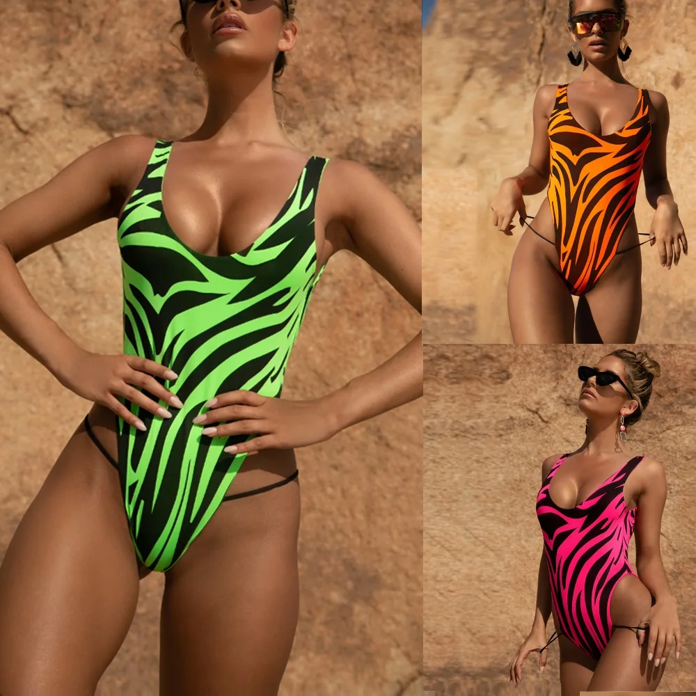 

Women Swimwear One Pieces Swimsuits Bathing Swimming Bench Suits Flame Printing Bikini Sexy Bandage Backless
