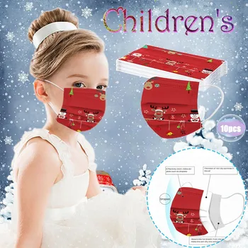 

Children's Christmas red pattern printing three-layer non-woven maak outdoor dust protection comfortable breathable mascarillas
